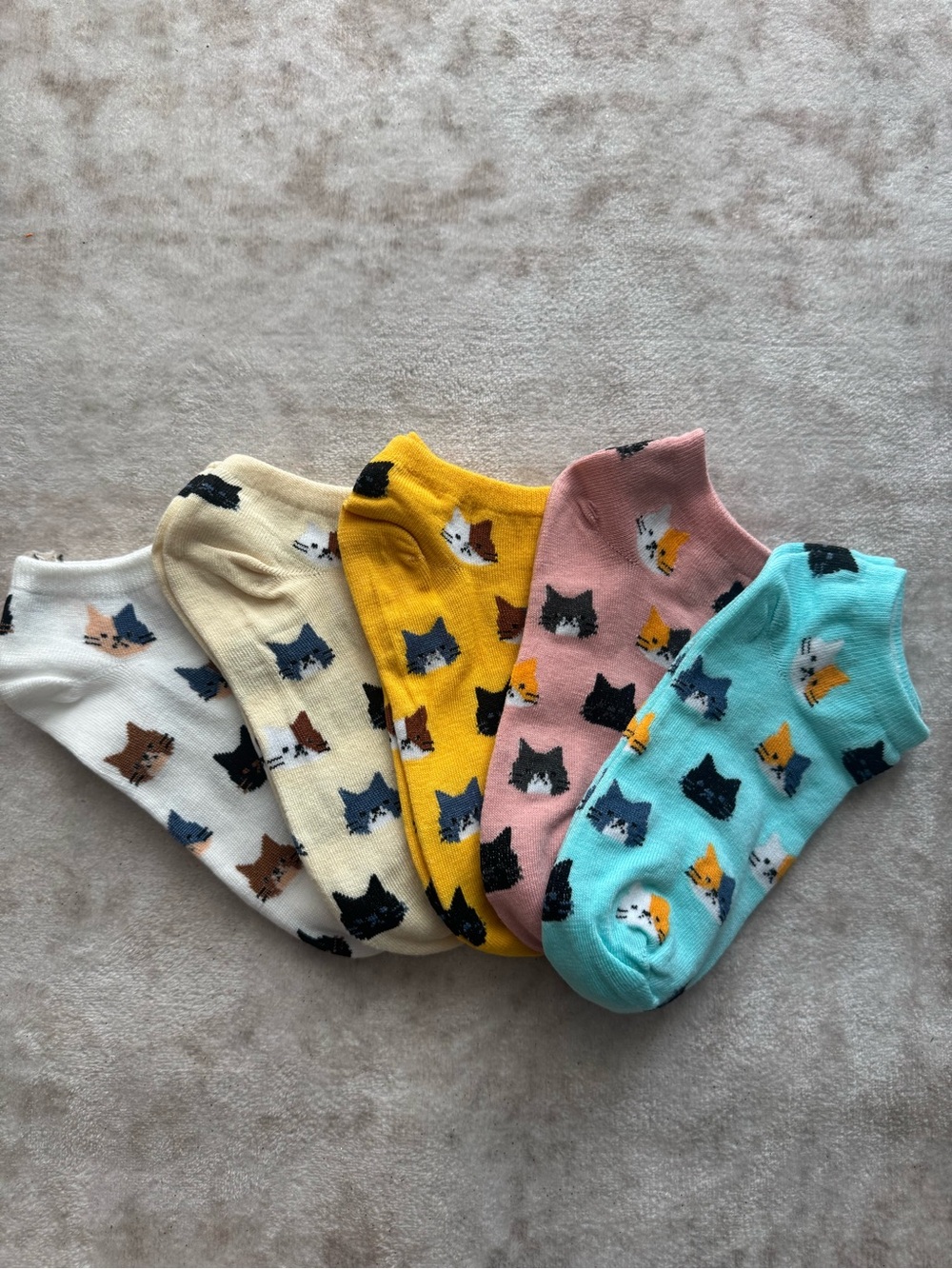Cat ankle socks Set of 5, Brand New